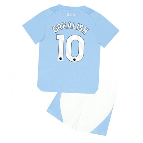 Manchester City Jack Grealish #10 Hemmakläder Barn 2023-24 Kortärmad (+ Korta byxor)